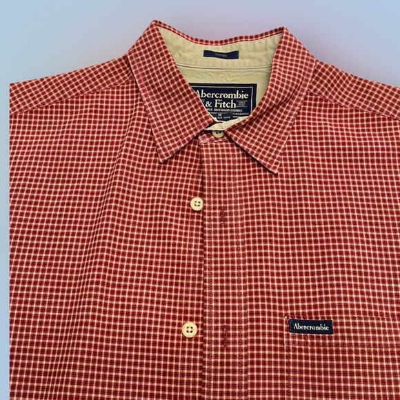 ABERCROMBIE & FITCH Men’s Medium Orange Dress Shirt - Picture 1 of 3
